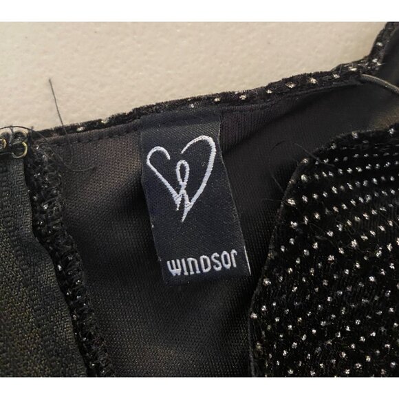 Windsor Black Glitter Spaghetti Strap Mini Dress Medium - Picture 3 of 11